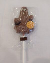 Piruleta de chocolate fantasma