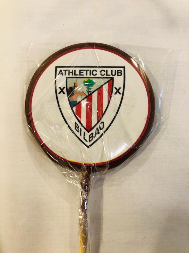 Piruleta de chocolate con leche del Athletic Club de Bilbao