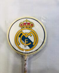 Piruleta de chocolate Blanco o leche del Real Madrid